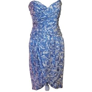 Silk Cocktail Dress in China Blue